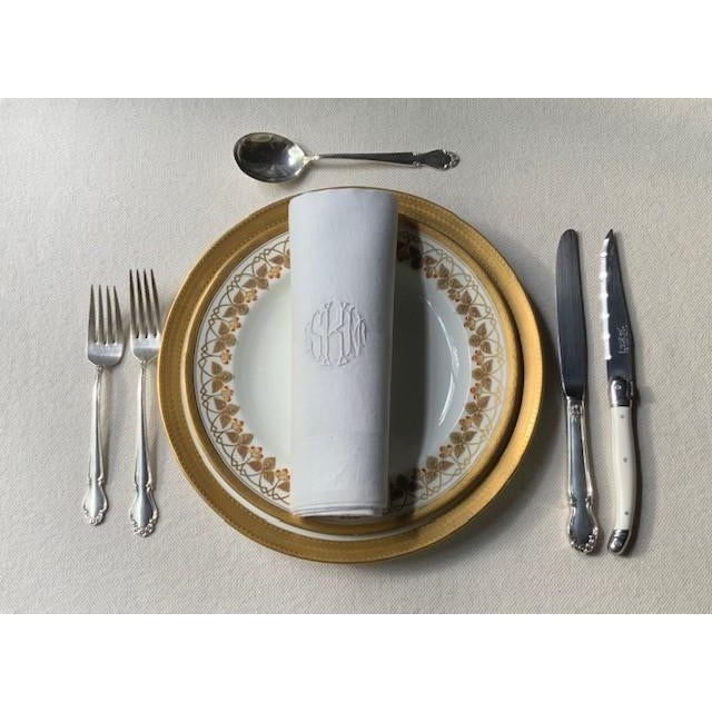French Antique French Linen Dinner Napkins, Monogrammed, Set of 6 | C. 1900s For Sale - Image 3 of 18