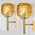 Metal Murano Yellow Glass and Brass Wall Lights attributed to Doria Leuchten, 1960s, Set of 2 For Sale - Image 7 of 13