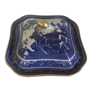 19th Century Copeland Spode Chinese Blue & White Porcelain Serving Dish & Cover