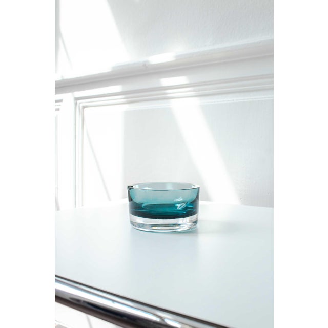 Murano Sommerso Blue Crystal Ashtray, 1970s For Sale - Image 10 of 11