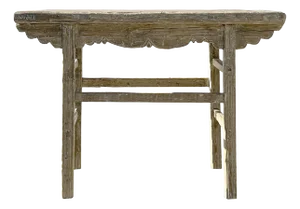 Rustic Raw Bleach White Wash Wood Rectangular Console Side Table