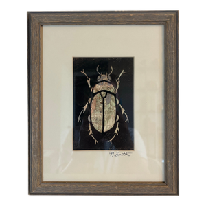 Atlas Beetle (Mixed Media Linocut Print) Signed and Framed