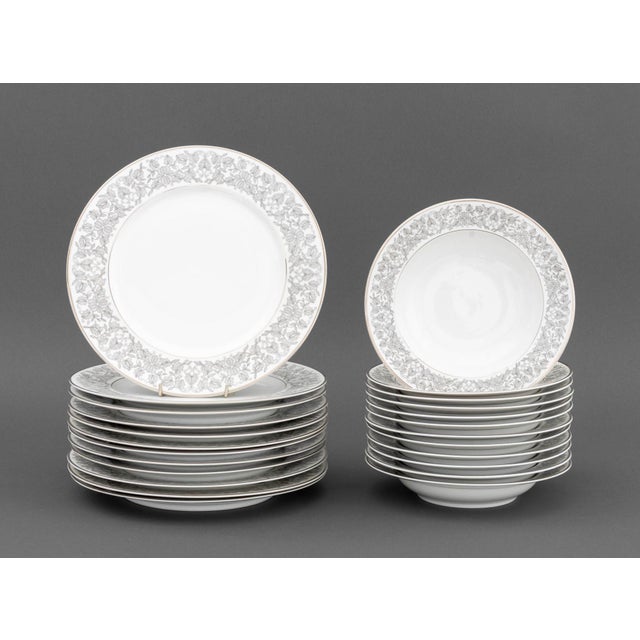 Rosenthal "Venetian" Partial Dinner Service Set, comprising: twelve dinner plates, twelve soup bowls, twelve dessert...