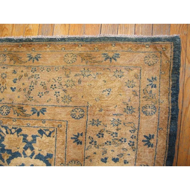 1920s Decorative Cream and Light Blue Color Antique Allover Floral Pattern Tabriz Rug For Sale - Image 5 of 10