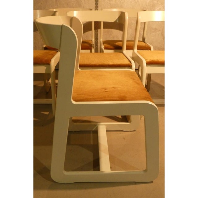 Velvet and Wood Chairs by Mario Sabot, Italy, 1970s, Set of 6 For Sale - Image 6 of 18