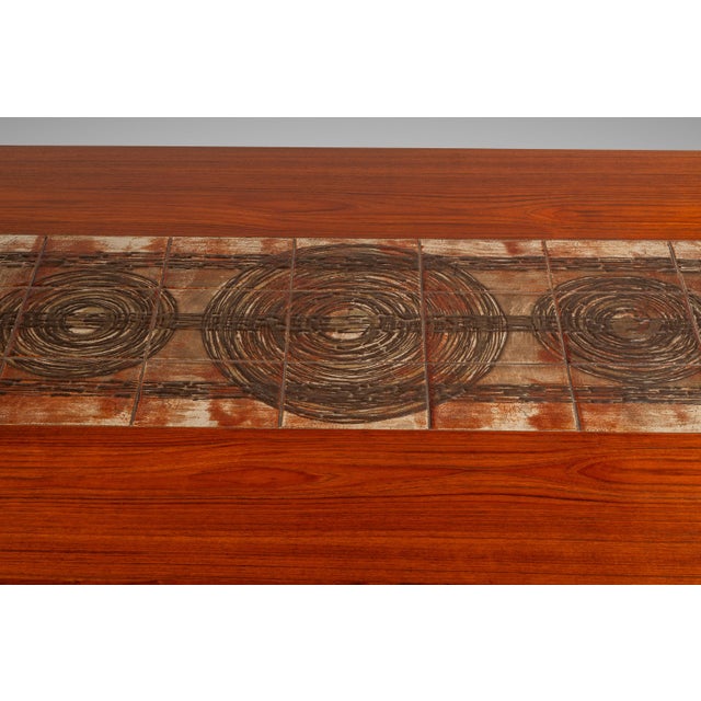 Restored Danish Modern Expansion Dropleaf Dining Table in Teak W/ Tile Inlay by Ox Art for Ansager Møbler, Denmark, C. 1977 For Sale - Image 13 of 18