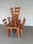 Elm wood brutalist wabi sabi dining set / 6 chairs / Table 1960s. Measurements: Table/ depth 90cm x wide 200cm x height...