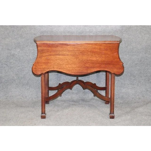 Auburn 1970s Kindel Winterthur Collection Chippendale Solid Mahogany Drop Leaf Table For Sale - Image 8 of 13