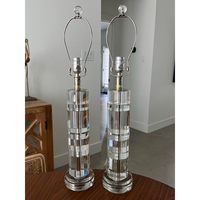 These tall crystal columns are ABSOLUTE STUNNERS! Found at an estate sale in Bellaire, Texas, they are the perfect pair...