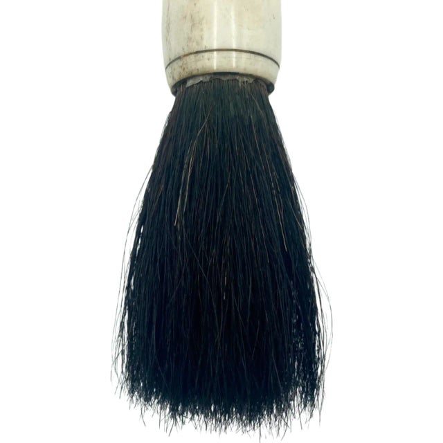 Antique Chinese Calligraphy Brush Horse Hair Clear Handle Asian For Sale - Image 10 of 12