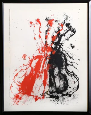 Violents Violin II, Arman Screenprint on Arches, Signed and Numbered in Pencil