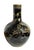 Chinoiserie Vintage Large Chinoiserie Onion Shape Famille Noire Vase 19.25" H For Sale - Image 3 of 12