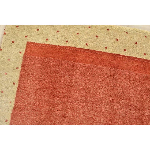 Gabbeh Rug 2’8” X 3’11” Red Wool Contemporary Hand-Knotted Carpet For Sale In Philadelphia - Image 6 of 10
