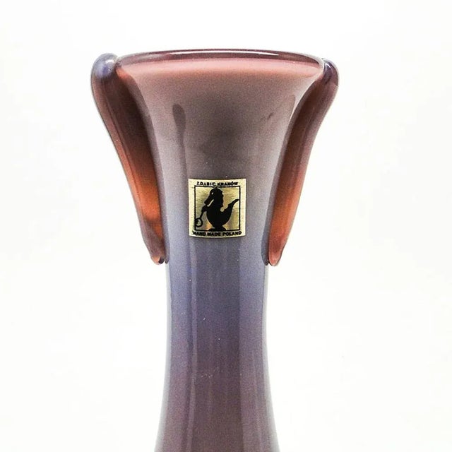 Vase by J. Słuczan-Orkusz for Cracow Institute for Glassworks, Poland, 1970s For Sale - Image 6 of 7