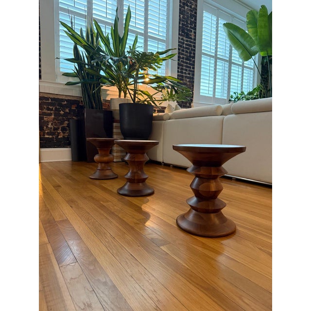 Eames Turned Stools for Herman Miller — Complete Set of Three For Sale - Image 16 of 16