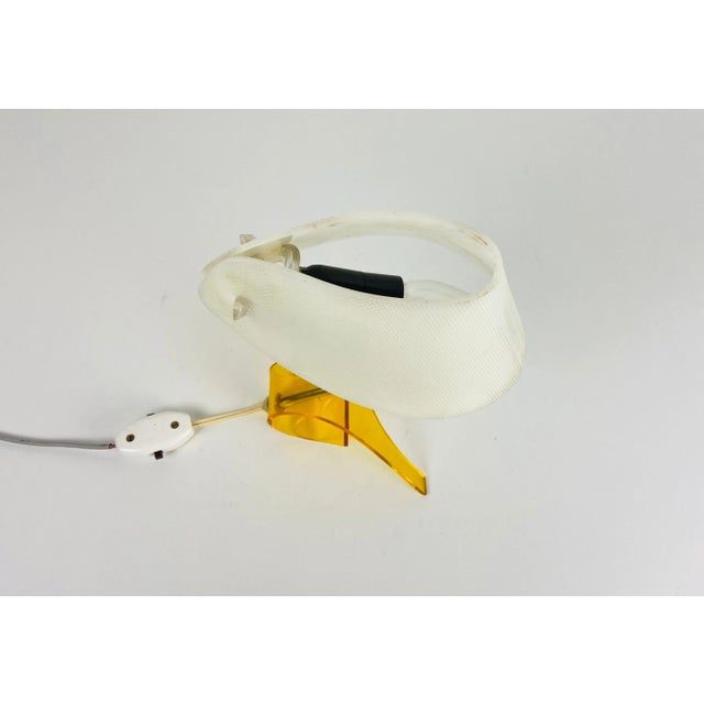 1970s Extraordinary White and Orange Perspex Table Lamp, 1970s For Sale - Image 5 of 11