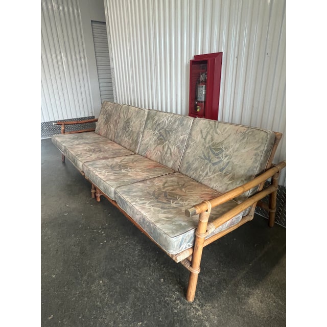 Ficks Reed 1950s Ficks Reed Ming Style 2-Piece Bamboo Sofa by John Wisner For Sale - Image 4 of 12