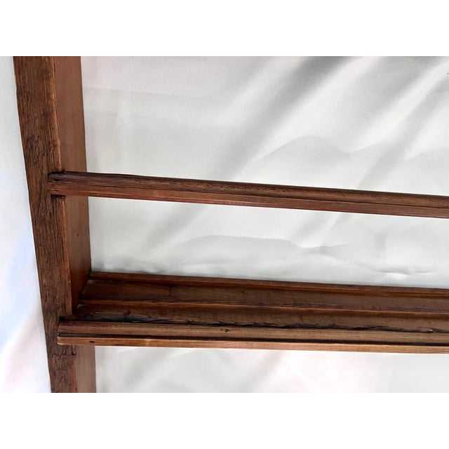 Vintage English Stained Pine Two-Shelf Wall Plate Rack For Sale In Dallas - Image 6 of 11