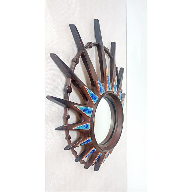 Sun-Shaped Resin Mirror, 1950s For Sale - Image 6 of 7