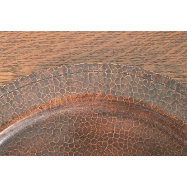 Roycroft Arts & Crafts Hammered Copper Large Handled Serving Tray, Circa 1920s For Sale In South Bend - Image 6 of 10