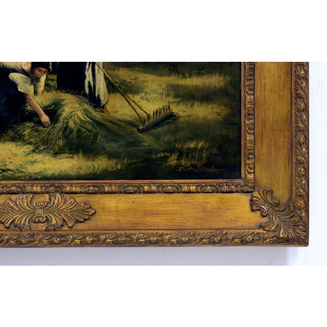 1990s Emilio Pergola, Country Scene with Figures, 1990s, Oil on Canvas, Framed For Sale - Image 5 of 10