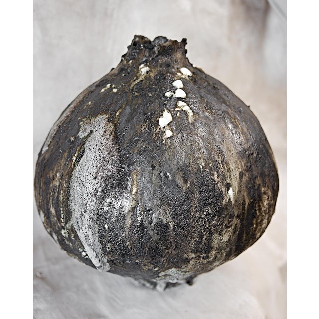 2020s Shou Sugi Ban Moon Vase Handmade For Sale - Image 5 of 14