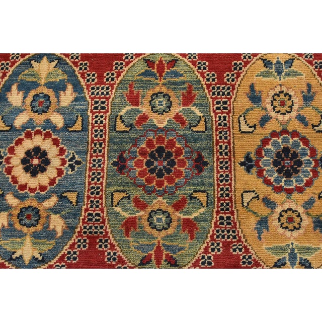 Kazak Rug 9′ X 11’11” Red Wool Traditional Hand-Knotted Oriental Carpet For Sale - Image 9 of 12