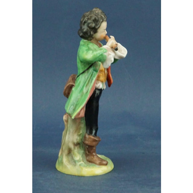Brown Pied Piper Boy Figurine in Porcelain by Ernst Bohne for Rudolstadt, Germany, 20th Century For Sale - Image 8 of 18