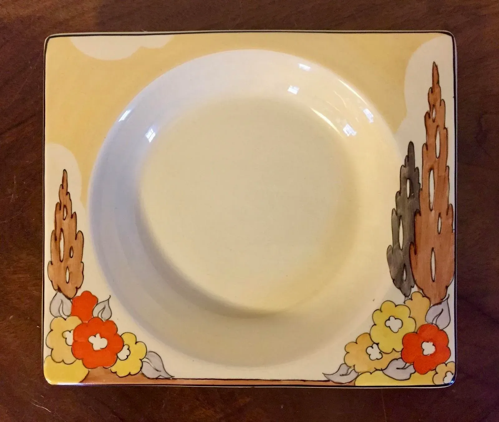 Art Deco Clarice Cliff Rectangular Plate Biarritz Bizarre Capri
