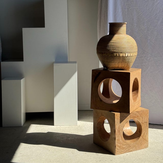 Coffee Table in Natural Monoxylous Mango Wood, 1980s For Sale - Image 4 of 11