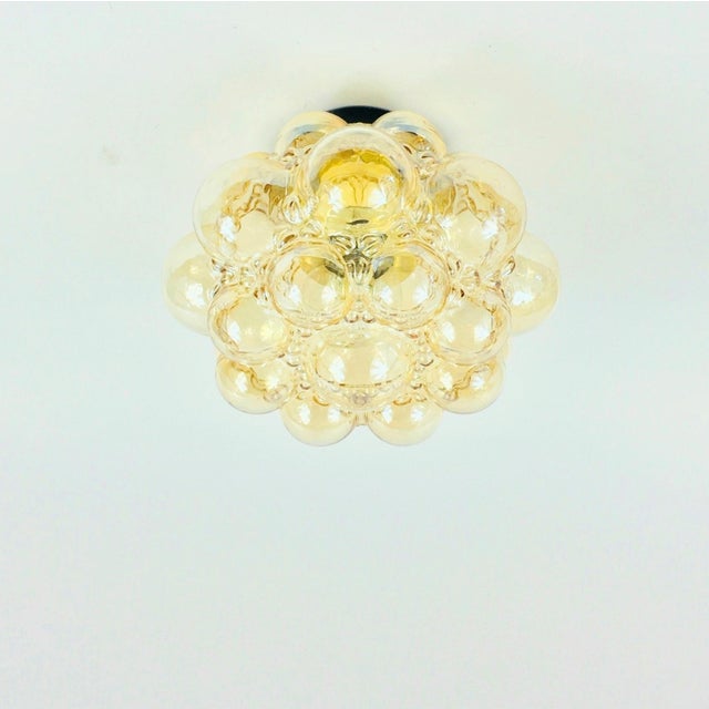 Mid-Century Modern Mid-Century Amber Bubble Glass Flush Mounts by Helena Tynell for Limburg, Germany, 1970s For Sale - Image 3 of 11