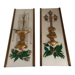 Mid-Century Modern Gravel Art Wall Hangings - A Pair For Sale