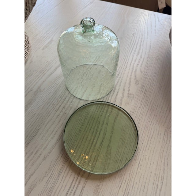 BIDK Home recycled glass Cloche with lid. Perfect for small dessert, muffin, delicate candies, or just by itself for looks