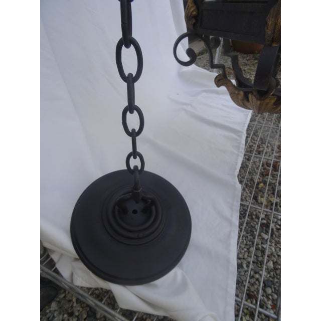 Black 1990s French Iron Lantern in the Style of Paul Ferrante For Sale - Image 8 of 11
