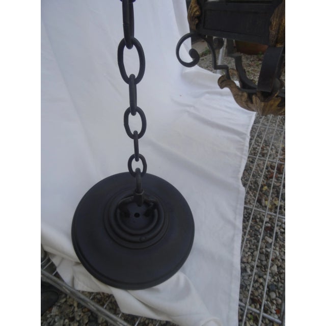 Black Massive Paul Ferrante Style French Iron Lantern For Sale - Image 8 of 11