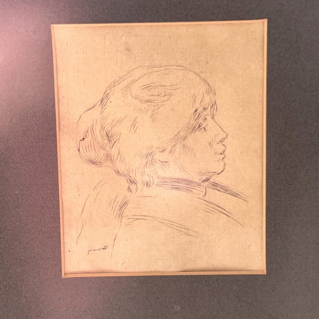 19th Century 19th Century Pierre Auguste Renoir Etching: Berthe Morisot Portrait, Framed Art For Sale - Image 5 of 9