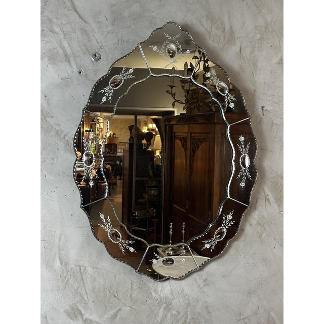 Vintage Venetian Mirror, 1960 For Sale - Image 9 of 10