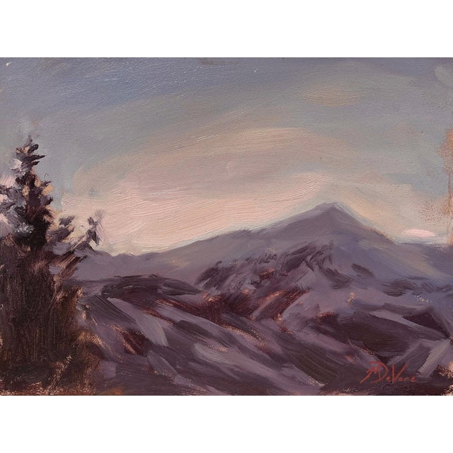 Sunset in Breckenridge by Michael DeVore | Oil on Panel Landscape with mountains and trees at sunset. For Sale
