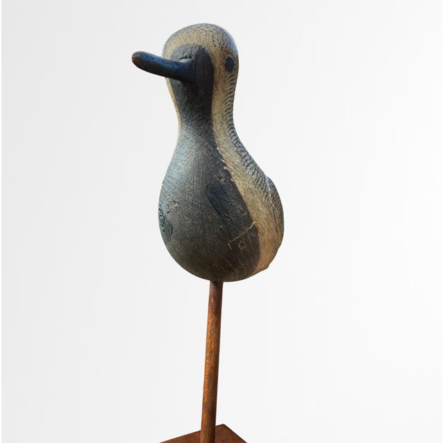 1980s Signed Mark S. McNair Black-Bellied Plover Shorebird Carving For Sale - Image 5 of 9