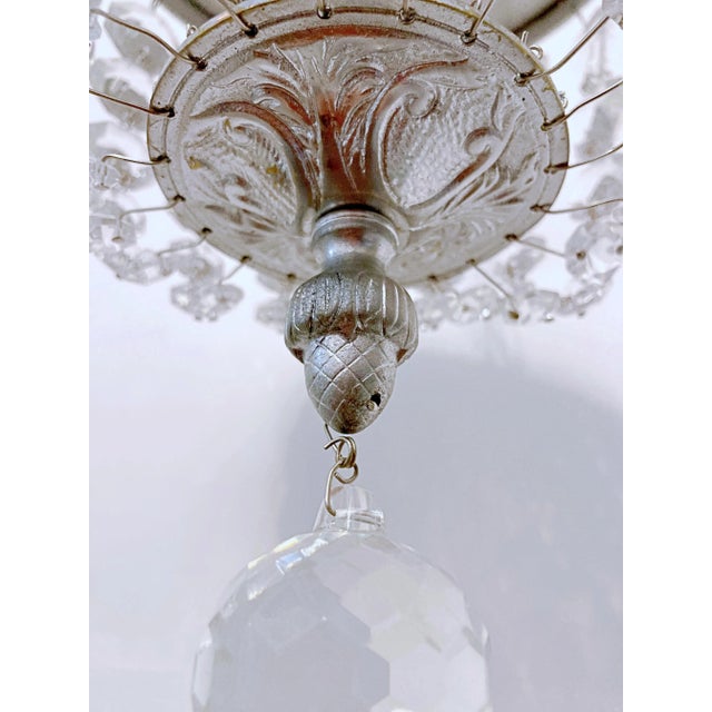 1950s Italian Silver Rim Basket Chandelier For Sale - Image 4 of 8