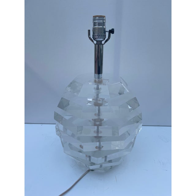 George Bullio Stacked Lucite Lamp For Sale - Image 9 of 13