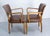 Art Deco French Bridge Chairs in Brown Faux-Leather, 1930s, Set of 2 For Sale - Image 4 of 16