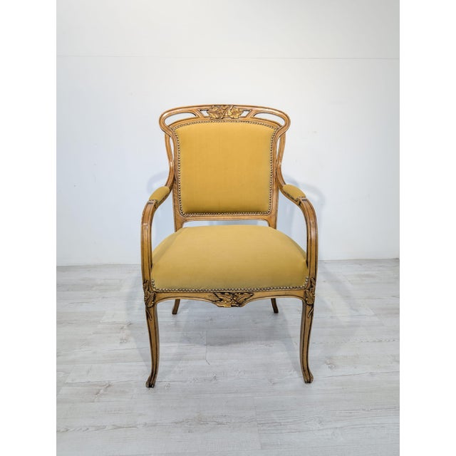 Art Nouveau Armchair Throne on Springs, 1890s For Sale - Image 5 of 18
