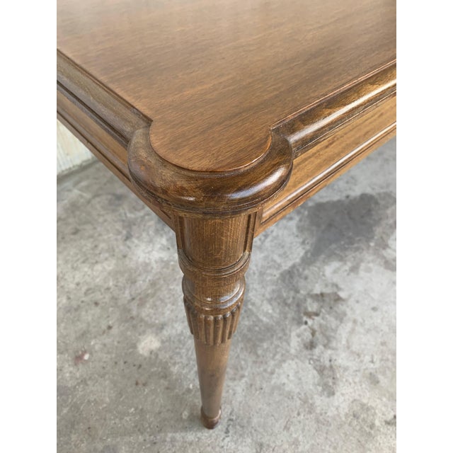 Early 20th Century Louis XVI Style Oak Convertible Console, Dining Table with Brass Trim For Sale - Image 11 of 18