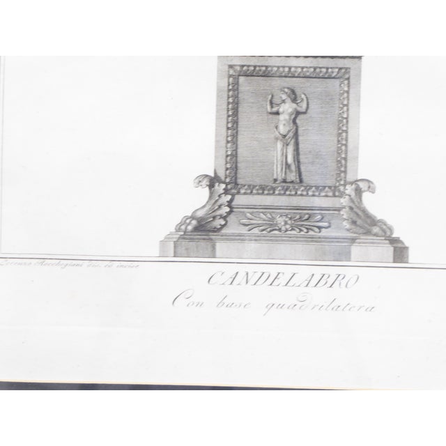 These 18th Century engravings by Lorenzo Rocchegiani of classical candelabri are framed in the 20th Century. They...