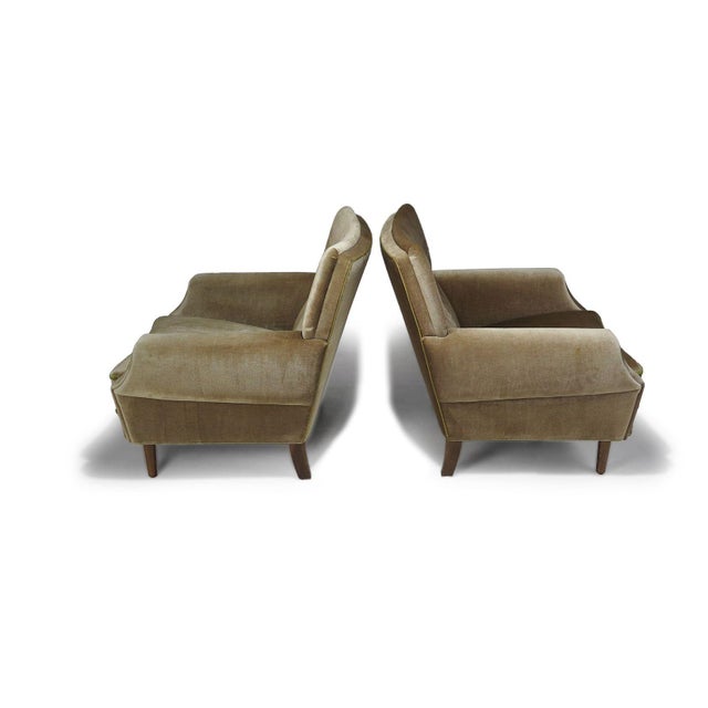 Pair of Mid 20th Century Scandinavian Lounge Chairs in Original Mohair For Sale - Image 11 of 12