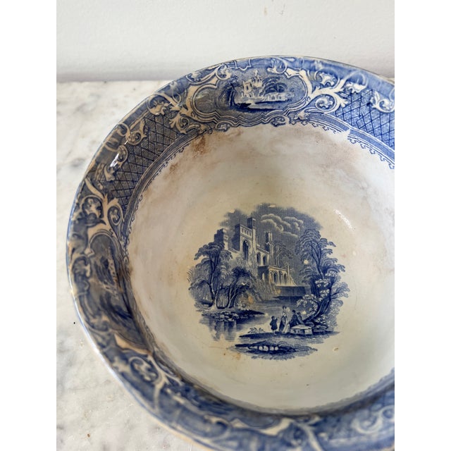Blue Early 19th Century English Mixing Bowl For Sale - Image 8 of 9