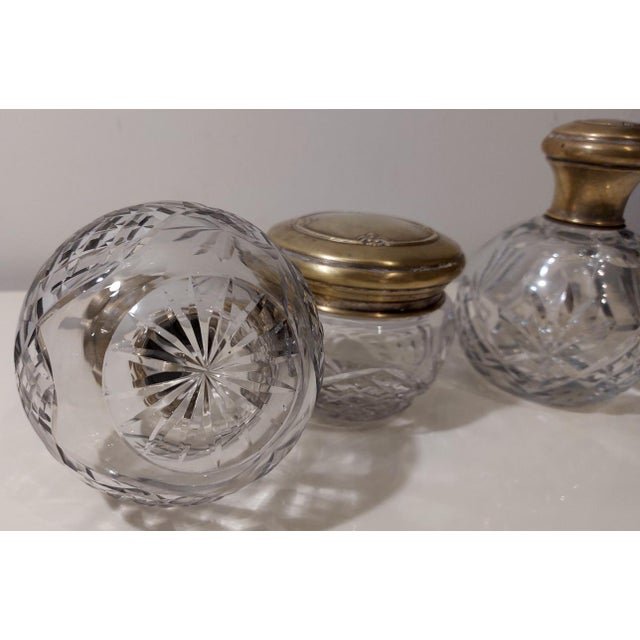 Antique Crystal and Silver Vanity Set, 1920s, Set of 3 For Sale - Image 12 of 18