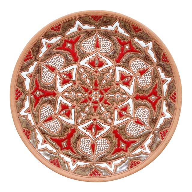 Greek Artisanal Red Clay Plate For Sale