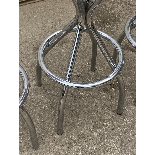 Vintage Blue, Red, Orange, and Yellow Swivel Bar Stools, 1990s, Set of 5 For Sale - Image 15 of 18